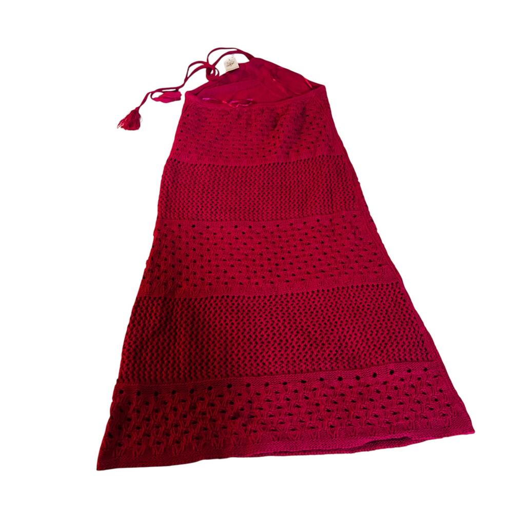 Old Navy Crochet Knit Halter Sleeveless Dress Size XS NWT Pink - Picture 3 of 7